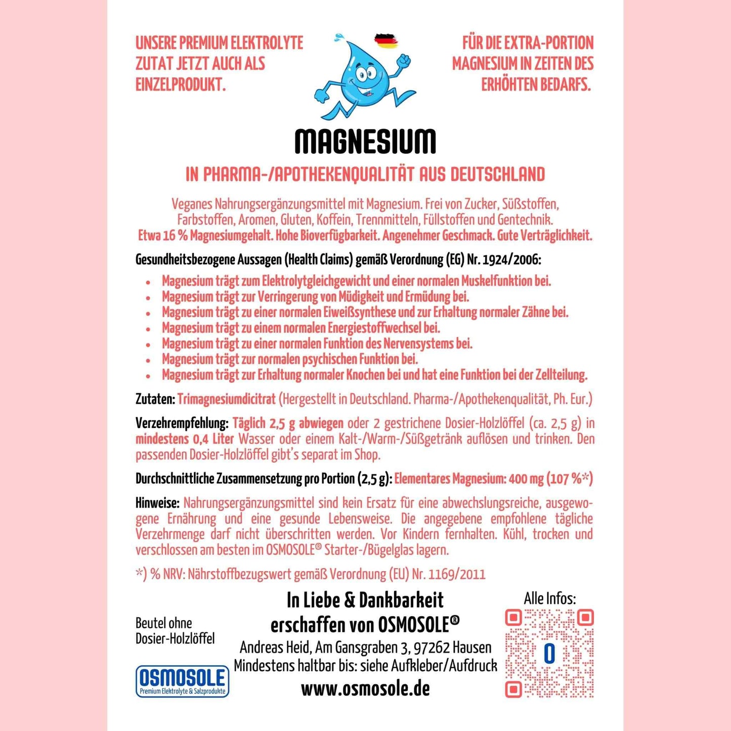 MAGNESIUM - Hochreines Trimagnesiumdicitrat in Pharmaqualität aus Deutschland