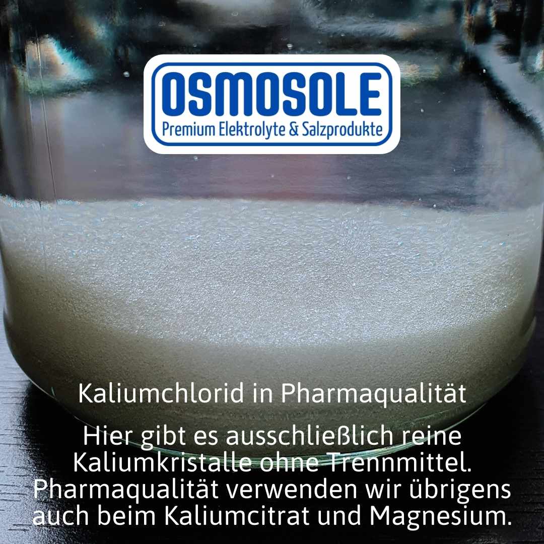 Nahaufnahme unseres Kaliums, welche die absolute Reinheit unseres Rohstoffs in Pharmaqualität zeigt.