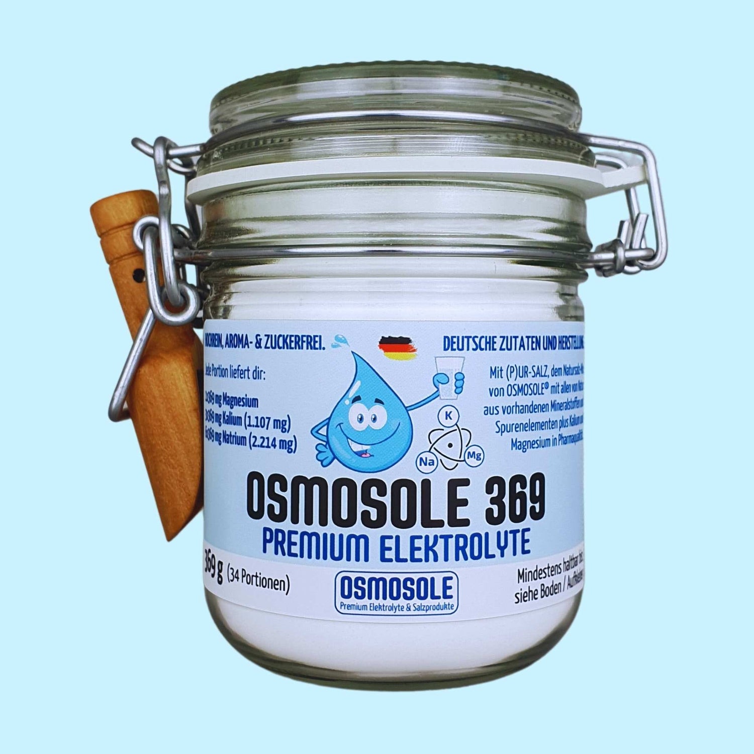 OSMOSOLE 369 Premium Elektrolyte Starterglas Vorderansicht.