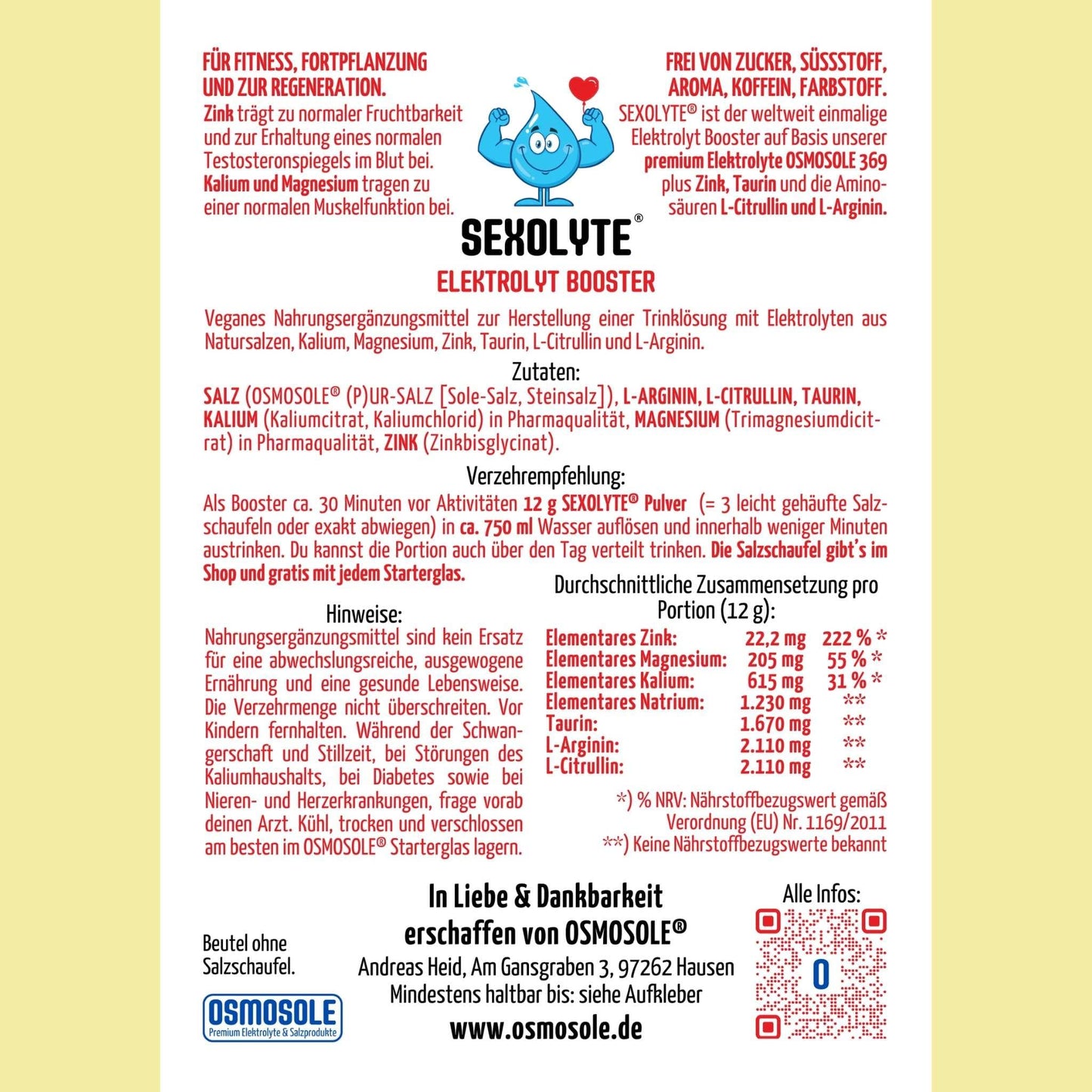 SEXOLYTE® Etikett Nachfüllbeutel Rückseite