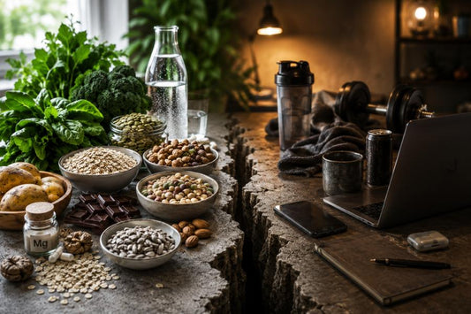 Das Bild visualisiert die Lücke zwischen viel und wenig Magnesium