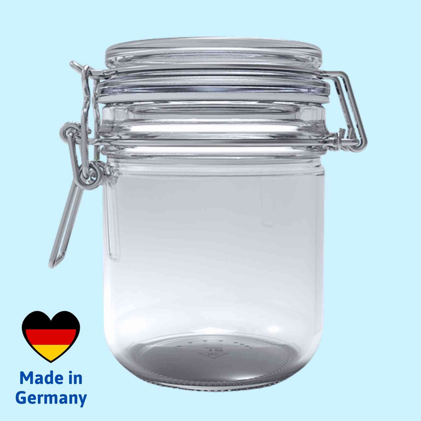 Bügelglas 400 ml mit weißem Gummi