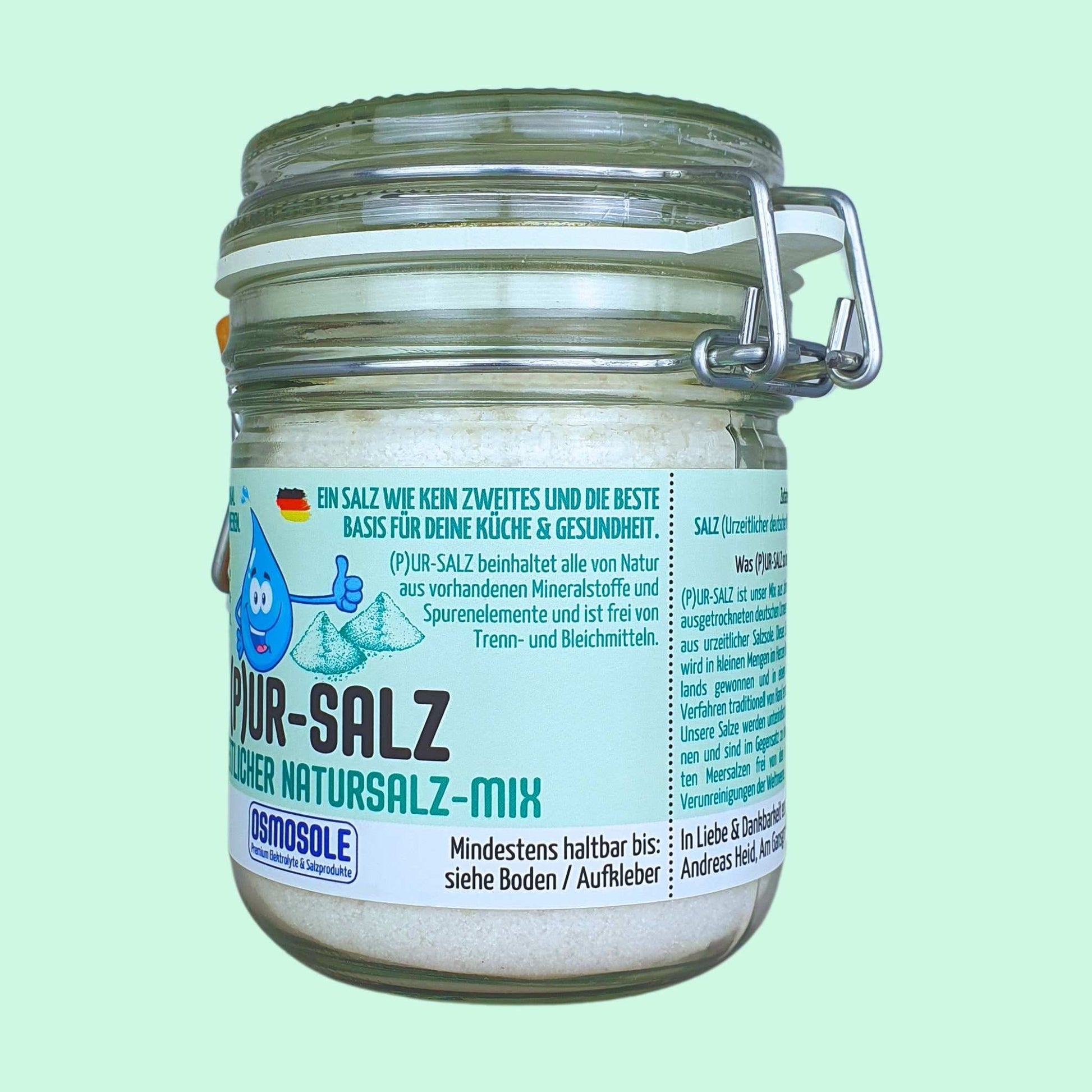 (P)UR - SALZ Natursalz - Mix im Starterglas - OSMOSOLE® - Premium Elektrolyte & Salzprodukte