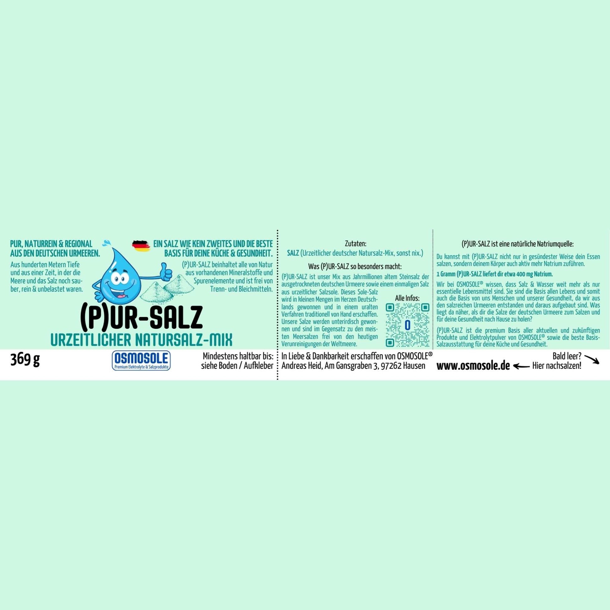 (P)UR - SALZ Natursalz - Mix im Starterglas - OSMOSOLE® - Premium Elektrolyte & Salzprodukte