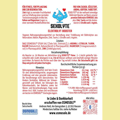 SEXOLYTE® Etikett Nachfüllbeutel Rückseite