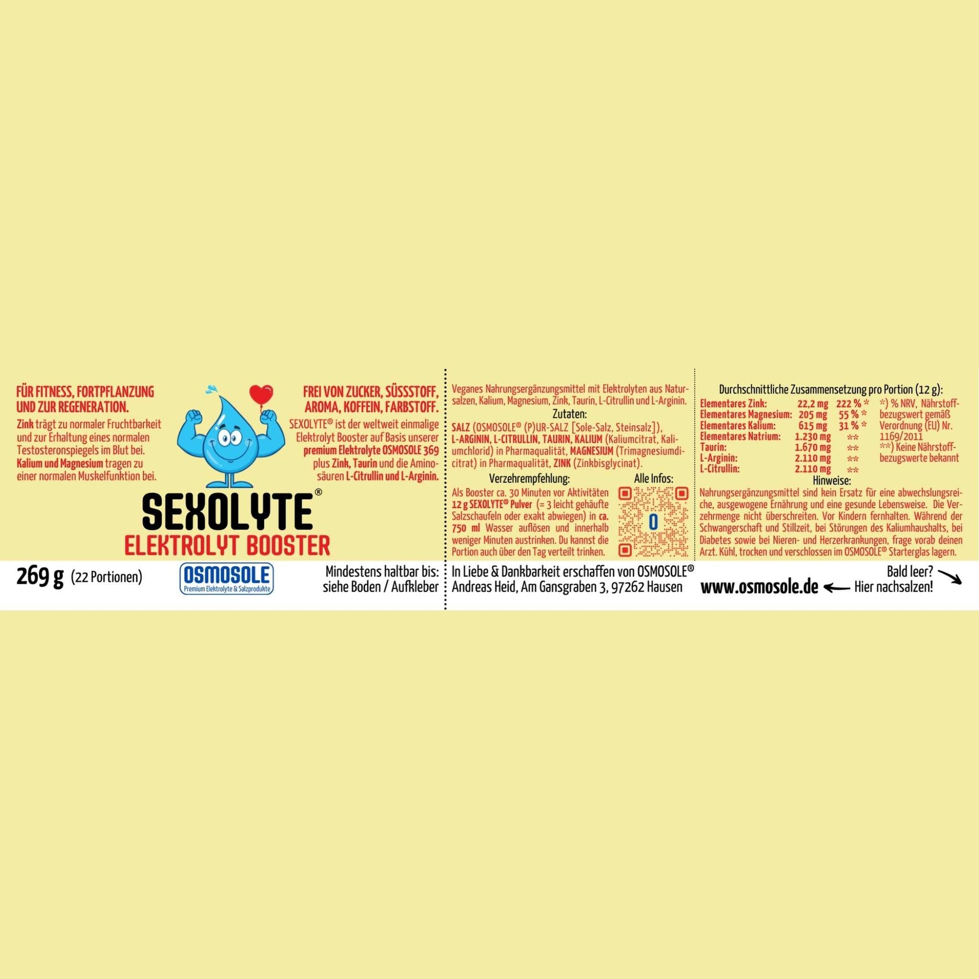 SEXOLYTE® Etikett Starterglas